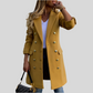 Vintage Elegant Double-Breasted Trench Coat with Notch Collar