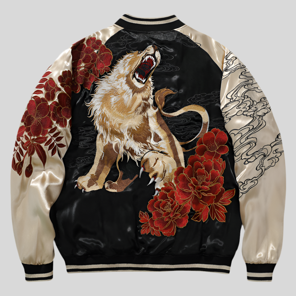 Men’s Embroidered Lion King Industrial Jacket