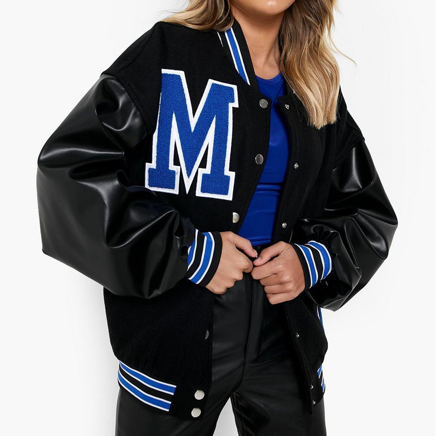 Varsity Style Brushed Winter Jacket