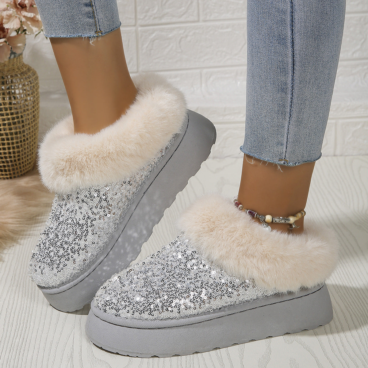 SequinsGlow Cozy Slippers