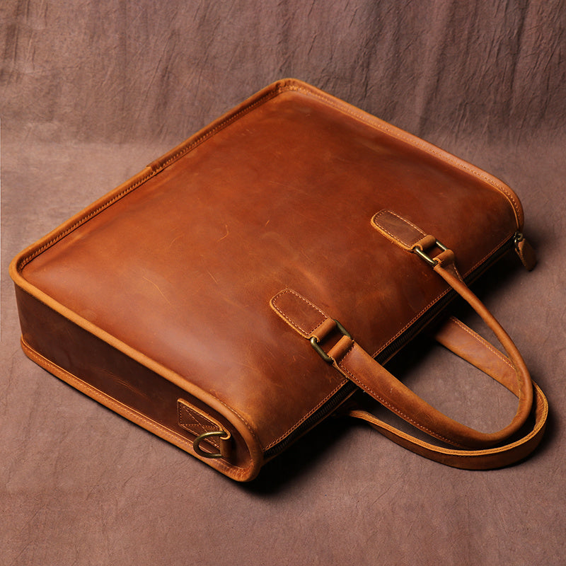 Men’s Crazy Horse Leather Laptop Briefcase