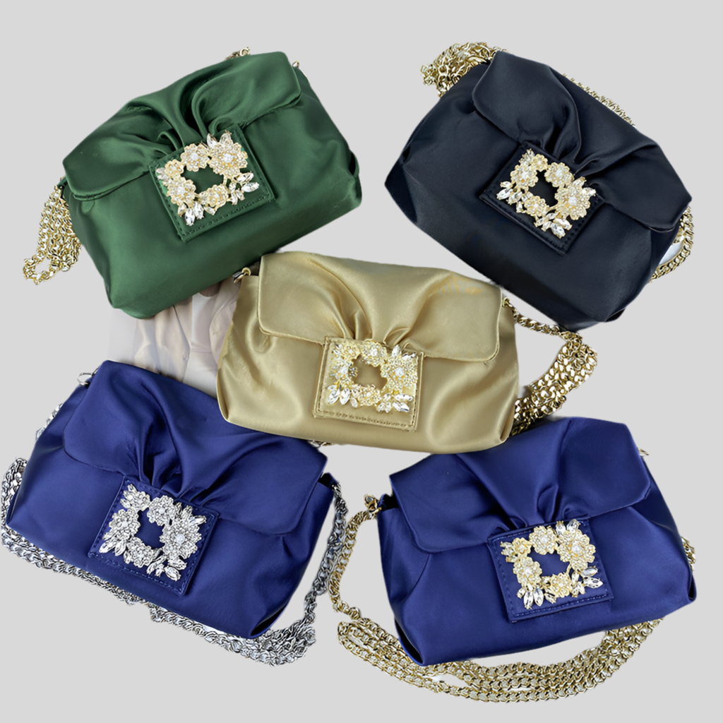 VintageCrush Crumpled Chain Clutch