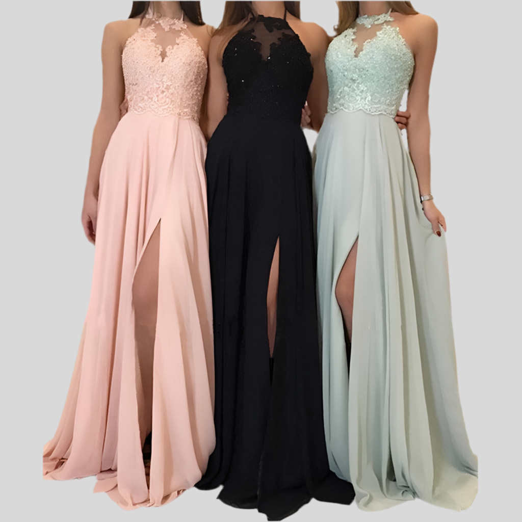 ChiffonGlow Split Evening Gown