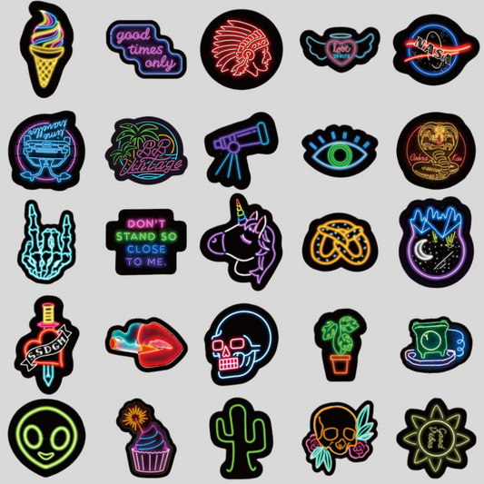 50 Neon Stickers