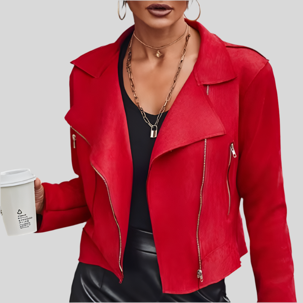 Suede Motorcycle Jacket for Women