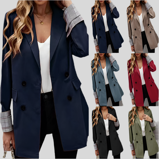 Women’s Solid Color Lapel Button Slim Fit Blazer