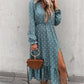 Polka Dot Charm Folded Sleeve Dress