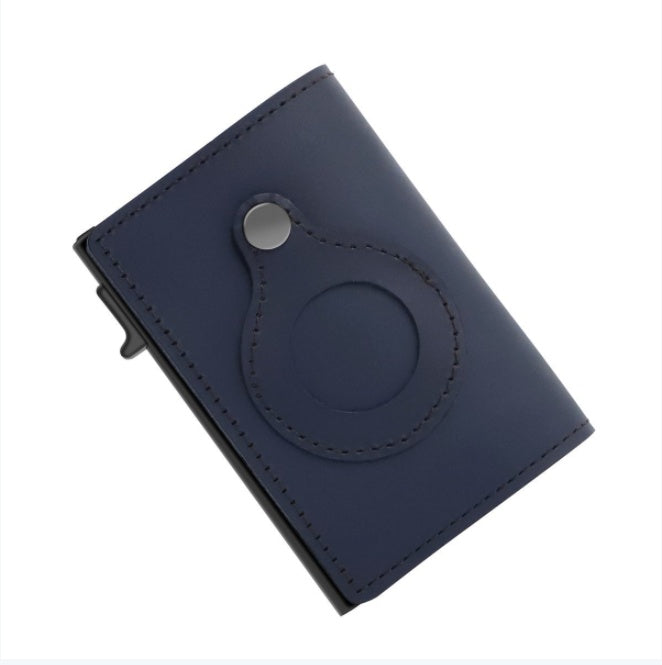 Men’s Leather AirTag RFID Anti-Theft Slim Wallet