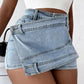 Y2K Vintage Wrap Denim Skorts