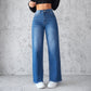 Fashion High-Waist Non-Elastic Wide-Leg Jeans for Women