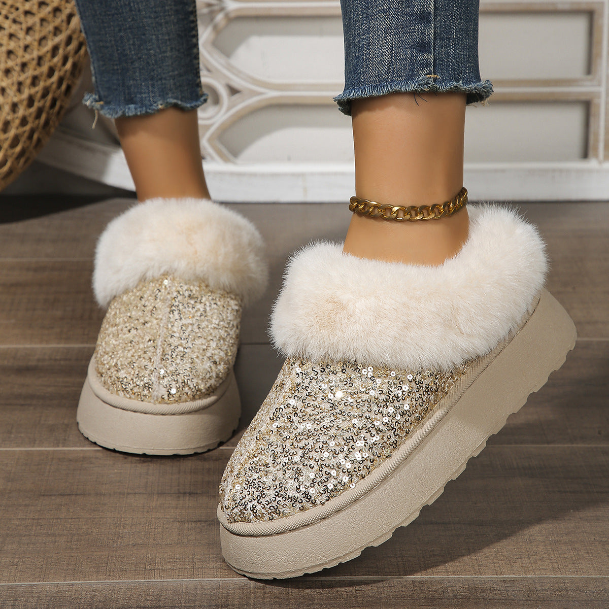 SequinsGlow Cozy Slippers