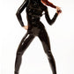 Faux Leather Catwoman Bodysuit with Mask