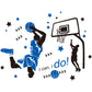 Basketball Sports Wall Sticker for Room Decoration