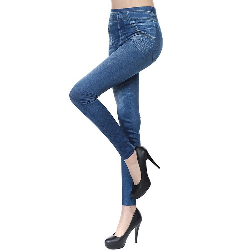 High-Waisted Denim Jeggings