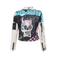 Graffiti Print Rivet Motorcycle Jacket