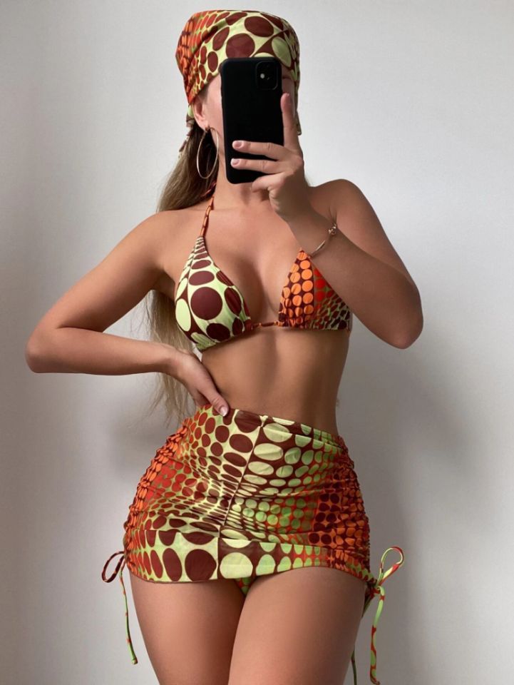 Printed Split Bikini Set