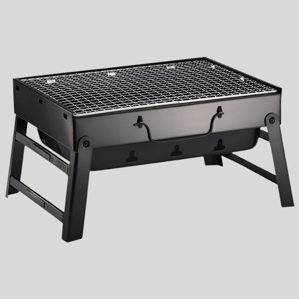 Folding Portable Charcoal BBQ Rack for Outdoor Grilling