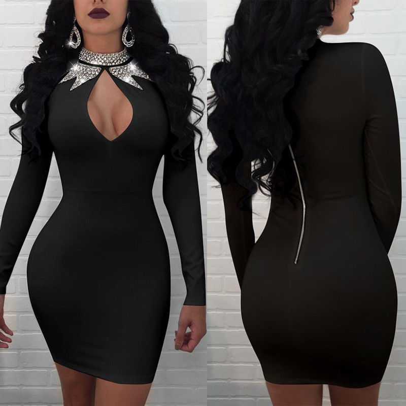 Seductive Night-Out Long Sleeve Dress