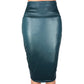 Bodycon Faux Leather High-Waist Office Skirt