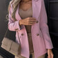 Women’s Solid Color Double-Breasted Blazer