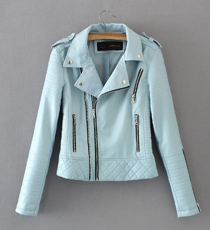 Fashionable Women’s Faux Leather Motorcycle Jacket