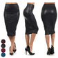 Bodycon Faux Leather High-Waist Office Skirt