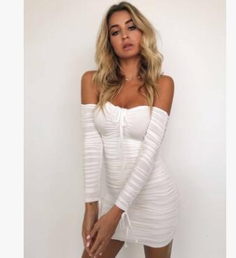 Sexy Off-Shoulder Long Sleeve Bandage Dress