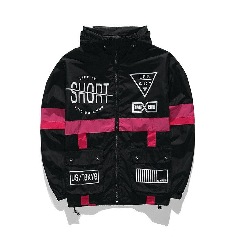 Contrast Stitching Windbreaker Jacket