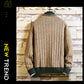 Men’s Long Sleeve Thick Half High Neck Letter Pullover Sweater