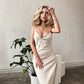 Backless Split Satin Maxi Dress