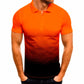 Slim-fit Gradient Print Lapel Polo Shirt Men’s