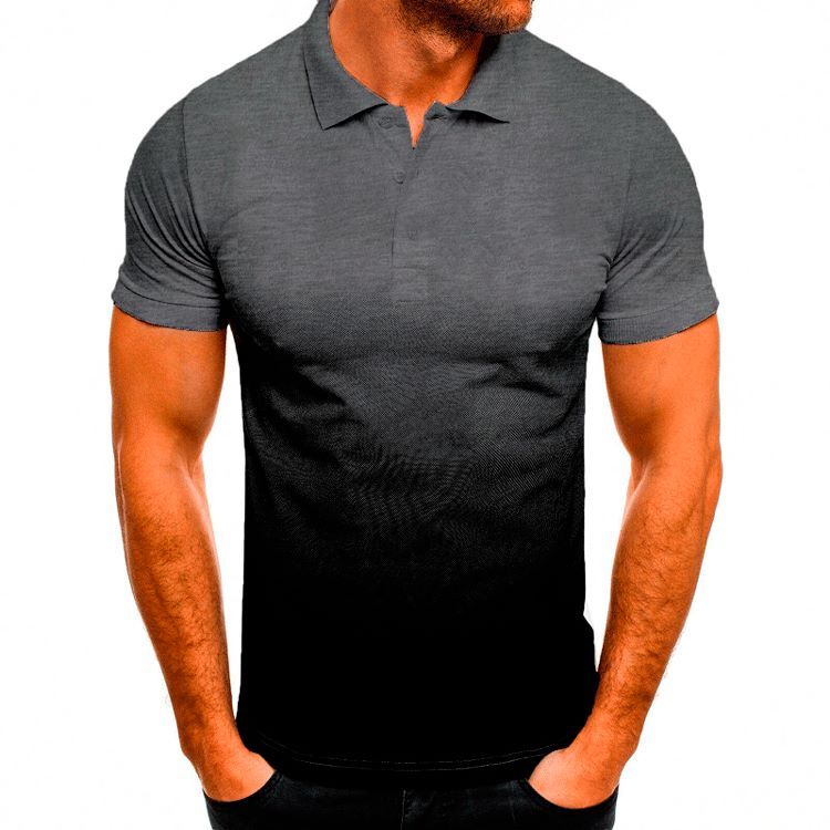 Slim-fit Gradient Print Lapel Polo Shirt Men’s