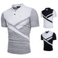 Irregular Stitching Short Sleeve Polo Shirt