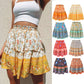 Flared Boho A-Line Pleated Mini Skirt