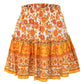 Flared Boho A-Line Pleated Mini Skirt