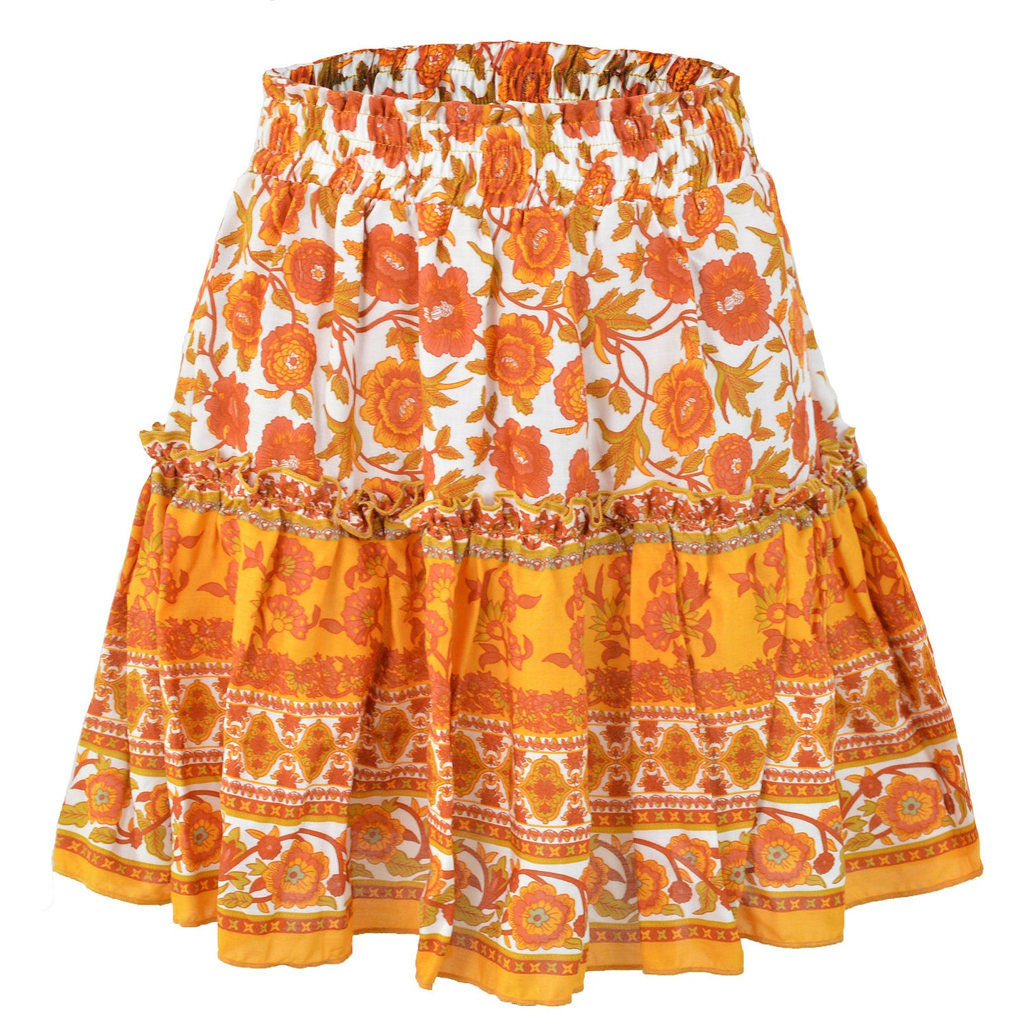 Flared Boho A-Line Pleated Mini Skirt