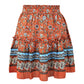 Flared Boho A-Line Pleated Mini Skirt