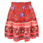 Flared Boho A-Line Pleated Mini Skirt