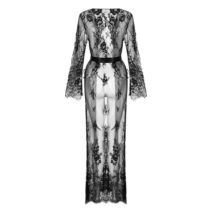 Women’s Long Sleeve Lace Sleepwear Robe