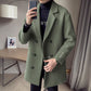 Men’s Double-Breasted Woolen Mid-Length Coat