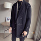 Men’s Double-Breasted Woolen Mid-Length Coat