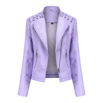 Women’s Slim Fit Leather Motorcycle Jacket