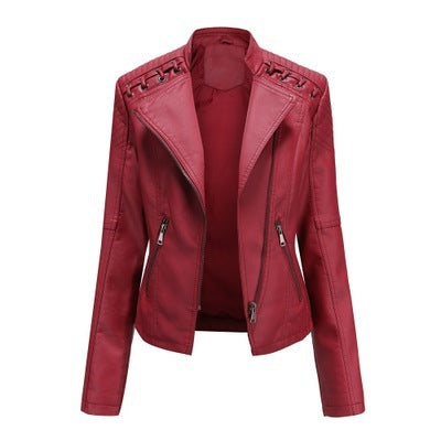 Women’s Slim Fit Leather Motorcycle Jacket