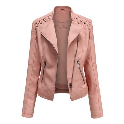 Women’s Slim Fit Leather Motorcycle Jacket