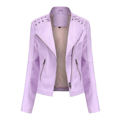 Women’s Slim Fit Leather Motorcycle Jacket