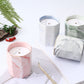 Neutral Marbled Ceramic Octagonal Plant Pot & Smokeless Scented Candle