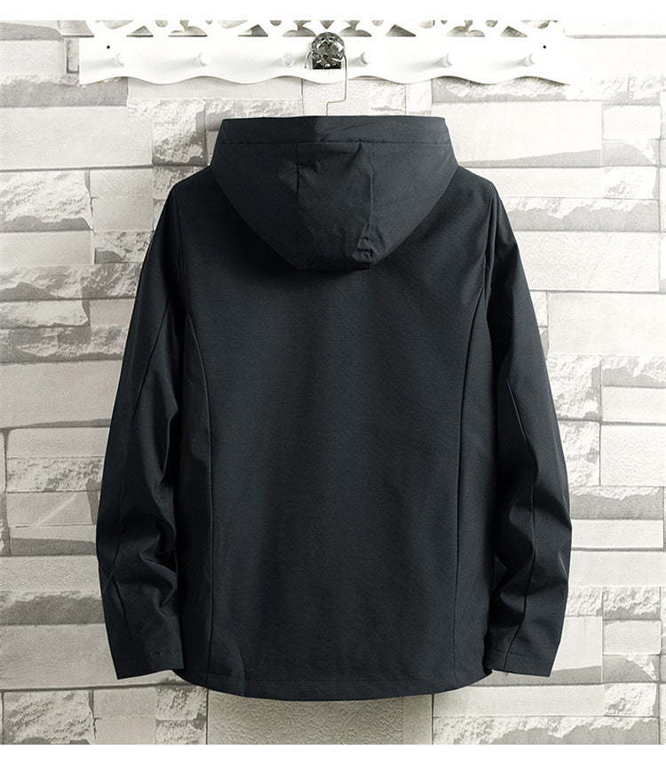 Spring Autumn Plus Size Hooded Windbreaker