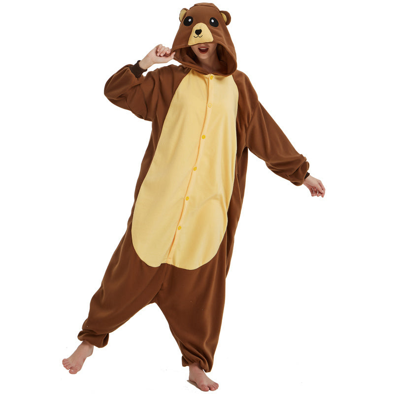 Fuzzy Brown Bear Polar Fleece Onesie