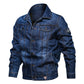 Men’s Large Size Denim Jacket with Multi-Pockets and Lapel