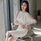 Gauze Stitching Strapless Evening Dress